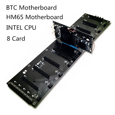 B250 BTC mining motherboard HM65 CPU 8 card DDR3 memory